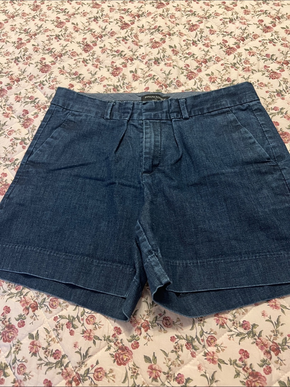 Banana Republic Dark Blue Tailored Denim Shorts